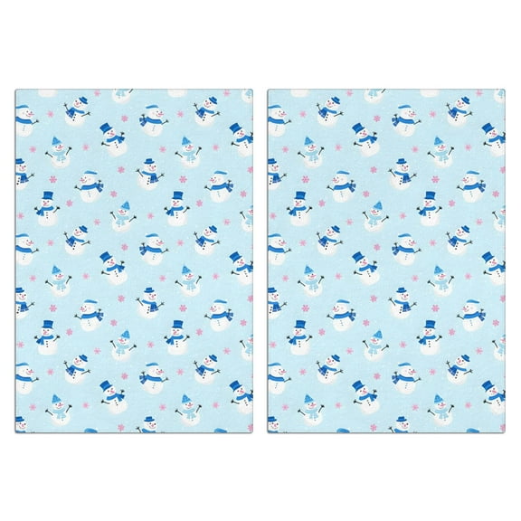 2 Pcs Funny Kitchen Towels,Light Blue Christmas Snowman Pattern Microfiber Dish Towels,Kitchen Tea Towels,Kitchen Towel Set (18" X 26")