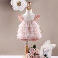 thumbnail image 4 of Edvintorg 3-18Months Girls Bodysuit Pretty Princess Dress Cute Ruffle Fly Sleeve Multi Layered Mesh Hem Strap Dresses Girls Cake Skirt Dress Bodysuit, 4 of 4