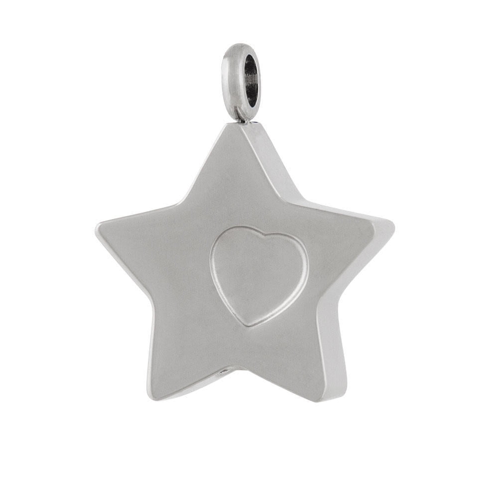 Perfect Memorials Lucky Star Stainless Steel Cremation Jewelry
