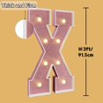 thumbnail image 4 of Letra X iluminada con letras impresas en oro rosado de 90 cm, 4 of 7