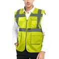 thumbnail image 1 of GOGO 5 Pockets High Visibility Safety Vest with Reflective Strips, Working Uniform Vest-NEON LIME-3XL, 1 of 7