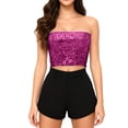 thumbnail image 3 of Laqbezok Women's Sexy Sequin Tube Top, Strapless Sparkly Crop Bandeau, Shiny Party Night Out Outfit, 3 of 5