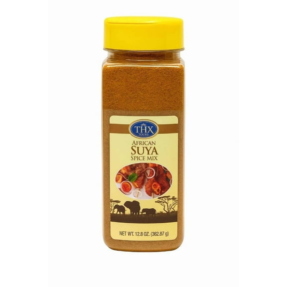 Suya Seasoning- Steak and Beef Seasoning for Grilling: Suya Pepper, Suya Spice, Yaji, Premium African Seasoning. 12.8oz THXFOODS