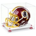 thumbnail image 1 of Clear Acrylic Football Helmet Display Case with Pink Risers and White Base (A002-PNR), 1 of 2