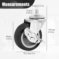 thumbnail image 2 of Caster Wheels, 3 Inch Stem Casters Set of 4, Heavy Duty Swivel Wheel with Brake, Metric Size M8-1.25-15 (Screw Diameter 8mm, Screw Length 15mm) Casters for Workbench Trolley, Furniture Dolly, 2 of 4