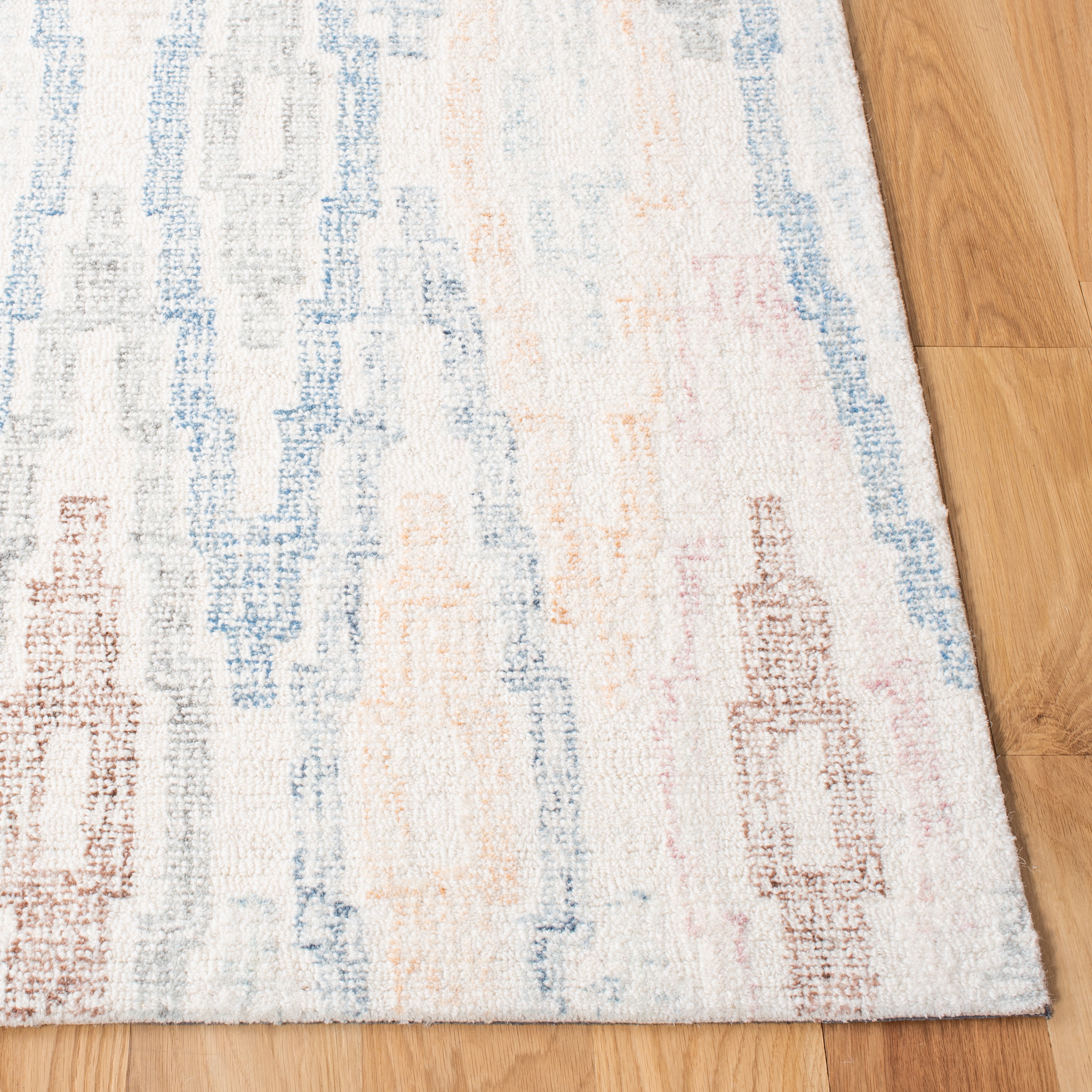 SAFAVIEH Rodeo Drive Bryanne Geometric Area Rug, Ivory/Blue, 6' x 6' Square