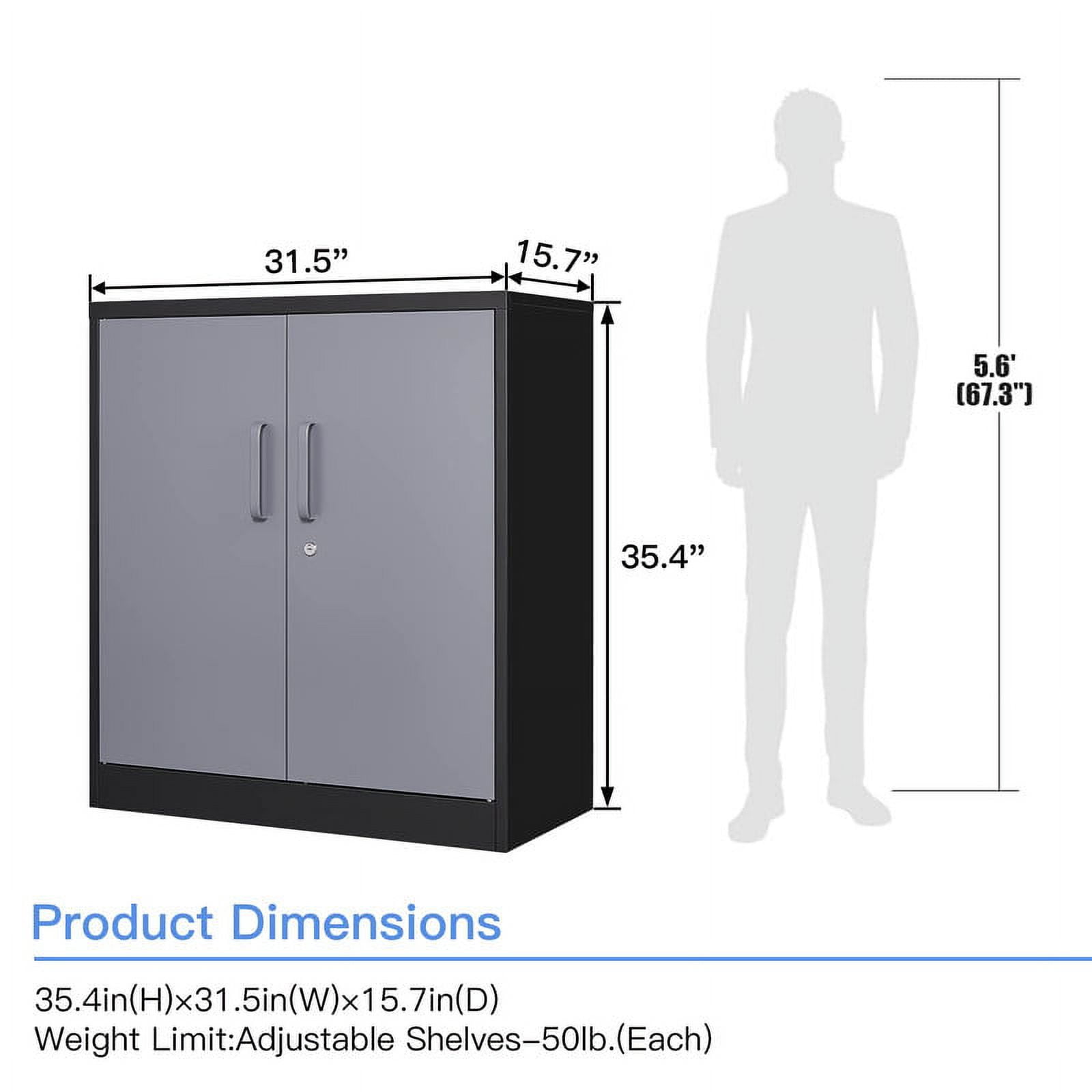 Metal storage cupboard H 200 2 doors 4 sheves with lock Fasma