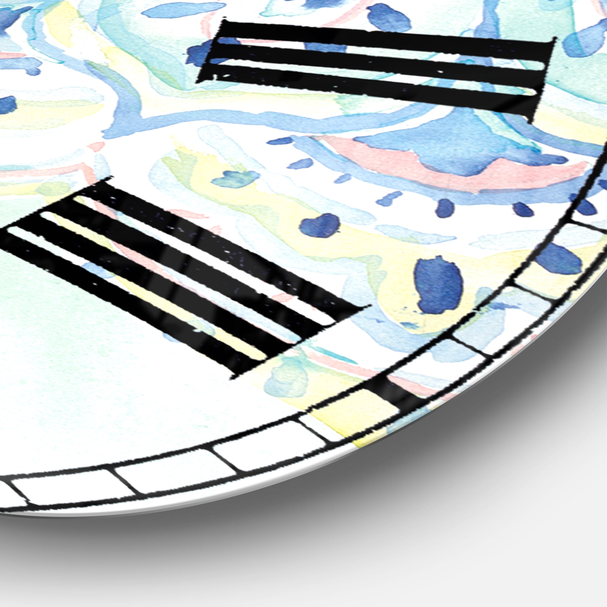 Designart 'Watercolor mandalas IV' Farmhouse wall clock