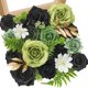thumbnail image 1 of Ramo de flores artificiales de seda sintética de color verde y negro Serwalin, 1 of 8