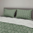 thumbnail image 2 of Abstract Comforter & Sham Bedding Set, Graphical Irregular Squares Grid Like Pattern Vintage Vibes, 3 pcs Duvet Set Microfiber Filling Quilt, 5 Sizes, Reseda Green Mustard, by Ambesonne, 2 of 4