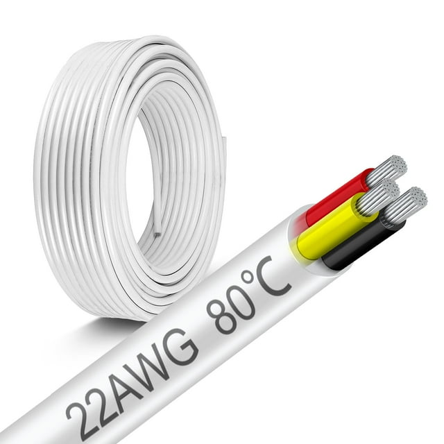 Cable eléctrico FLETERGIB 22 AWG, 3 conductores, 15 m, con aislamiento de PVC