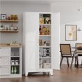 thumbnail image 2 of Elegant Furniture 71''H White Farmhouse Metal Pantry Cabinet with 4 Adjustable Shelves,Metal Storage Cabinet for Kitchen，Dining，Living，Office, 2 of 7
