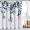 thumbnail image 5 of Extra Long Green Leaves Shower Curtain 72x84 inch for Bathroom Watercolor Eucalyptus Shower Curtain Set Vine Botanical Curtain Garden Green Natural Bath Curtain Spring Bathroom Decor, 5 of 6