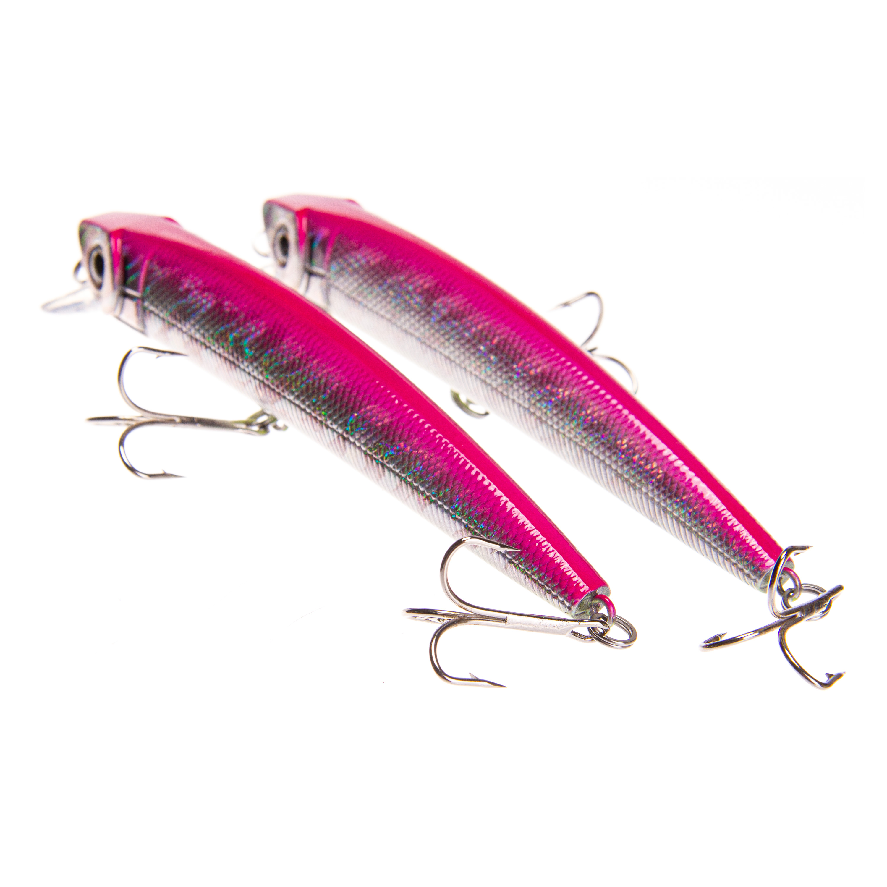 Ozark Trail Inshore Saltwater Minnow Fishing Lures, Pink/Silver, 4.75 in, 2-Pack