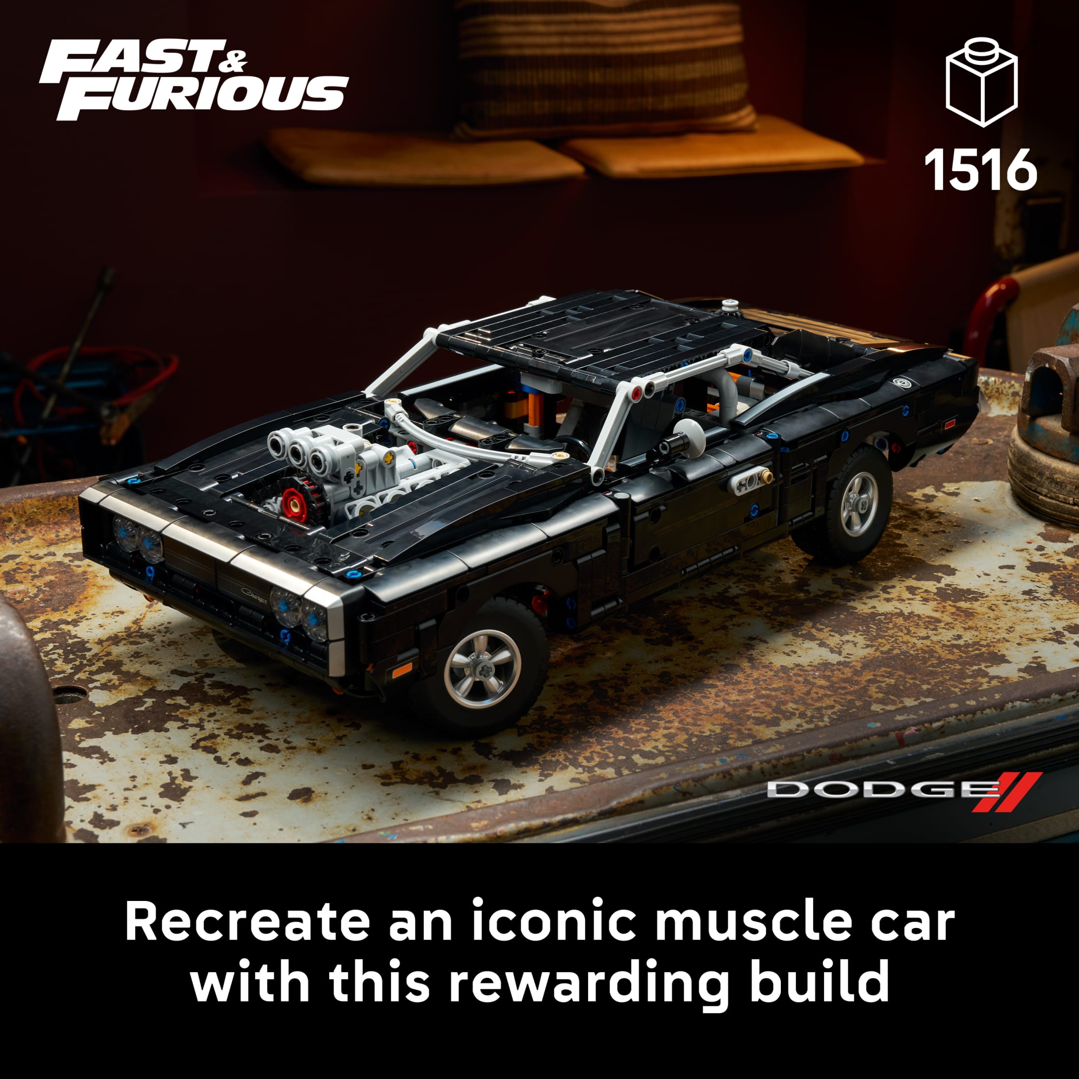 LEGO Technic Coche Dodge Charger R/T de Fast and Furious - Set de Construcción para Adultos, Mayores de 18 - Kit de Coche de Colección para Fans - Características Detalladas - Regalo para Cumpleaños - 42231 2