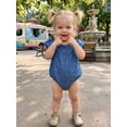 thumbnail image 6 of BemeyourBBs Newborn Baby Girls Summer Clothes Western Baby Girl Cowgirl Outfit Denim Romper Flying Short Sleeve Crew Neck Short Sleeve Bodysuit Jumpsuit, 6 of 9