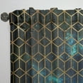 thumbnail image 3 of Designart 'Honeycomb Capital Gold XI' Modern & Contemporary Curtain Panel, 3 of 5