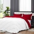 thumbnail image 4 of D.N.G. BEDDINGS 5 Piece Luxury Reversible Diamond Pattern Comforter Set Premium Super Soft, All Season 800 TC, 100% Egyptian Cotton King/California King Size White/Red Solid Color, 4 of 7