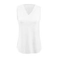 thumbnail image 4 of MIXUE Womens Summer Tops Summer Solid Color V Neck Fashion Sleeveless Vest Pullover Tee Shirts Outwear,White,XXL, 4 of 4
