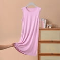 thumbnail image 2 of NAFUU Plus Size Nightgowns For Women Summer Sleeveless Tshirt Sundress Sleepwear Soft Sleeping Dress Solid Nightshirt Midi Dress, 2 of 8