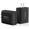 thumbnail image 1 of Bloque de cargador de pared USB C, 40 W, 4 puertos, carga rápida, paquete de 2, 1 of 7