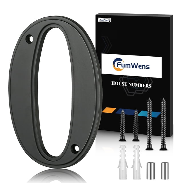 Número de casa FumWens de 5" en aleación de zinc negra para exterior