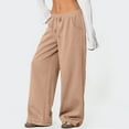 thumbnail image 7 of Women's High Waisted Oversized Baggy Wide Leg Sweatpants Gym Yoga Lounge Athletic Trousers with Pockets, Khaki XL, 7 of 7