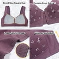 thumbnail image 5 of JGNGSHN Womens Front Closure Bras No Underwire Comfort Senior Wireless Snap Closing Bra, 5 of 7