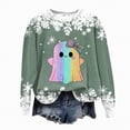 thumbnail image 4 of Godom Halloween Sweatshirts for Women Trendy Ghost Graphic Sweatshirt Oversized Crewneck Long Sleeve Fleece Pullover Sweaters, 4 of 6
