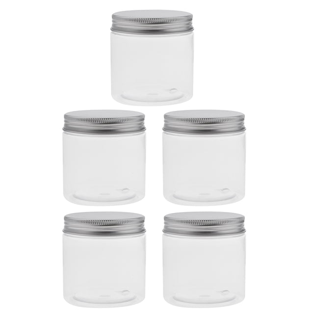 5 Unidades 200 Ml PET Plástico Vacío Contenedores Cosméticos Envases Con Tornillos De Aluminio Tapas Loción Crema Ungüentos Botella Botella De Alimentos Botella Maceta Yuyangstore Tarro de maquillaje vacío