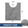 thumbnail image 2 of Smiry Chenille U-Shaped Toilet Bathroom Rugs, Soft Absorbent Non-Slip Contoured Carpet, Machine Washable Bathroom Mats, 20"X24", Light Gray, 2 of 7