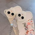 thumbnail image 5 of for iPhone 14 Pro Case with Cute Flowers Bear Pattern, Camera Protector, Clear Case and Lovely Strap Bracelet Chain, Compatible for iPhone 14 Pro for Girls Women (Clear), 5 of 15