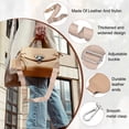 thumbnail image 3 of Correas de bolso de reemplazo cruzadas Uxcell, correa de hombro ancha ajustable con extremos de cuero para bolso de mano, bolsa de lona, caqui (hebilla plateada), 3 of 7