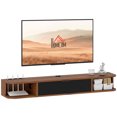 thumbnail image 1 of HOMCOM Meuble Télé Flottant de 47 Pouces, Console Multimédia Murale, Noyer, 1 of 10