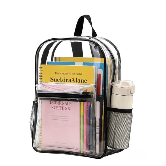 MiracDan Heavy Duty Clear Backpack Stadium Approved Transparent PVC Bookbag with Reinforced Straps for School Workplace Travel Security Festival