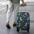 thumbnail image 3 of Blue Cartoon Dinosaurs Rockets Pattern Luggage Cover Fashion Suitcase Cover Baggage Covers Fit 25-28 Inch Luggage (Go Travel), 3 of 5