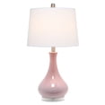 thumbnail image 2 of Elegant Designs Ceramic Tear Drop Shaped Table Lamp, Rose Pink, 2 of 6