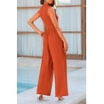 thumbnail image 2 of PRETTYGARDEN Womens Summer Jumpsuits Dressy Casual One Piece Outfits Sleeveless Mock Neck Wide Leg Pants Rompers with Pockets, 2 of 7
