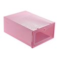 thumbnail image 3 of Caja de almacenamiento de zapatos apible, organizador de zapatos de plástico y contenedor con tapas frontales transpentes pa empuj y fác rosado Soledad Estuche plegable para cajón de zapatos, 3 of 10
