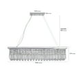 thumbnail image 2 of Jopath 39" Modern Crystal Chandelier, 8-Light Rectangle Raindrop Chandelier Luxurious Pendant Light Fixture for Kitchen Island Bar White (Bulb Not Included), 2 of 8