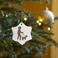 thumbnail image 7 of 3drose, Dog Walker, Picture of a Man Walking a Dog on a White Background, 3 inch Snowflake Porcelain Ornament, 7 of 7