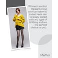 thumbnail image 7 of MeMoi Control Top Pantyhose with Backseam & Cuban Heels - Womens - Female (Small, Black/Black), 7 of 7
