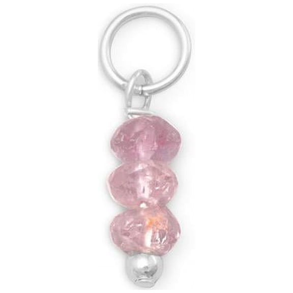 Sterling Silver Pink Tourmaline Bead Charm