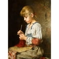 thumbnail image 3 of Alexei Harlamoff 11x14 Black Modern Framed Museum Art Print Titled - Girl Crocheting, 3 of 5
