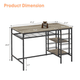 thumbnail image 3 of 47" Dining Table Set for 4, 3-Piece Kitchen Table with 2 Benches, Adjustable and Removable Shelves, Wine Rack, Space-Saving Dining Room Table Set Dinette Set for Breakfast Nook, Dining Room, 3 of 4