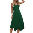 thumbnail image 6 of Viikei Womens Summer Dresses Plus Size,Women's Summer Floral Short Sleeve Dress,Womens Dresses Sleeveless Round Neck Drawstring Casual Ruffle A-Line Mini Dress Green M, 6 of 8