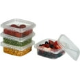 Plastic Containers with Lids 8 Oz 25 Pack Square Clear Plastic