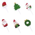 thumbnail image 3 of KAKOWELY juego de 6 adornos para tartas navideñas, palillos para tartas de fiesta, decoraciones de frutas (colores surtidos), 3 of 5