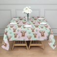 thumbnail image 3 of Green Highland Cow Flower Pattern Square Tablecloth,Waterproof Square Table Cover,Wipeable Spillproof Washable Table Cover for Home Kitchen Party Decor 42"X42"(107x107cm), 3 of 6