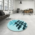 thumbnail image 4 of Ahgly Company Machine Washable Indoor Square Transitional Deep-Sea Green Area Rugs, 8' Square, 4 of 7